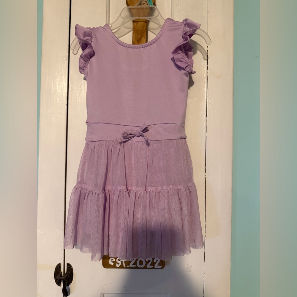 Lavender Ruffle Sleeve Kids Dress